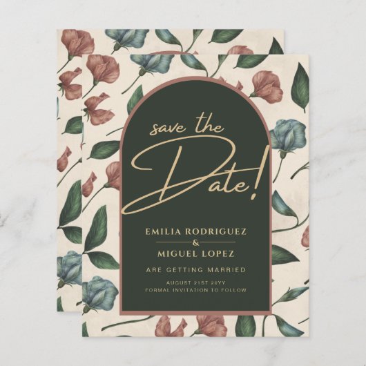 Papier LeahG Emerald Green Terracotta Fall Enregistrer la (Devant / Derrière)