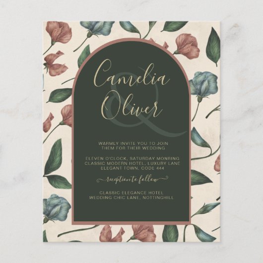 Papier LeahG Emerald Green Terracotta Gold Mariage de aut (Devant)