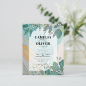 Papier LeahG encre de seaglass Turquoise or vert Mariage  (Debout devant)