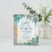 Papier LeahG encre de seaglass Turquoise or vert Mariage  (Debout devant)