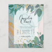 Papier LeahG encre de seaglass Turquoise or vert Mariage  (Devant)
