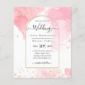 Papier LeahG ENCRE OR ROSE Carton de mariage abstrait INV (Devant)