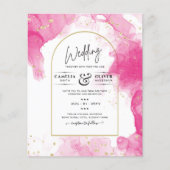 Papier LeahG ENCRE ROSE OR INVITATION Mariage Abstrait (Devant)