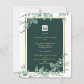 Papier LeahG Eucalyptus Green Gold MARIAGE QR CODE (Dos)