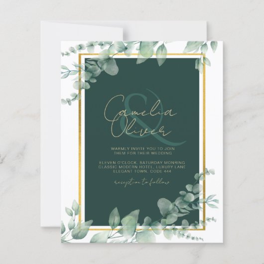 Papier LeahG Eucalyptus Green Gold MARIAGE QR CODE (Devant)