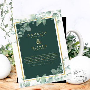 Papier LeahG Eucalyptus Green Gold MARIAGE QR CODE