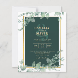 Papier LeahG Eucalyptus Green Gold MARIAGE QR CODE