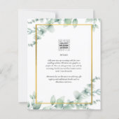 Papier LeahG Eucalyptus Green Gold MARIAGE QR CODE Inv (Dos)