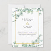 Papier LeahG Eucalyptus Green Gold MARIAGE QR CODE Inv (Devant)