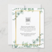 Papier LeahG Eucalyptus Green Gold MARIAGE QR CODE Inv (Dos)