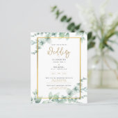 Papier LeahG Eucalyptus Green Gold MARIAGE QR CODE Inv (Debout devant)