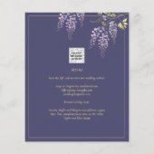 Papier LeahG Faire-part de mariage floral WISTERIA or vio (Dos)