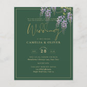 Papier LeahG Green Purple Gold WISTERIA Wedding INVITE (Devant)