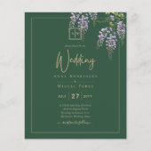 Papier LeahG Green Purple WISTERIA Wedding INVITE (Devant)