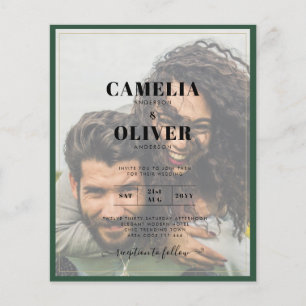 Papier LeahG Green Purple WISTERIA Wedding INVITE