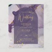 Papier LeahG Ink Ombre Violet Lavande Or Mariage (Devant)