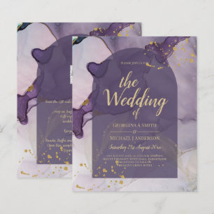 Papier LeahG Ink Ombre violet Lavender Mariage or
