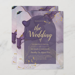 Papier LeahG Ink Ombre violet Lavender Mariage or