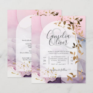 Papier LeahG Ink Ombre violet rose rose Mariage or