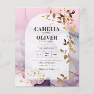 Papier LeahG Ink Ombre violet rose rose Mariage or