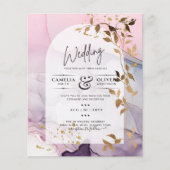 Papier LeahG Ink Ombre violet rose rose Mariage or (Devant)