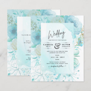 Papier LeahG INK Verre de mer Turquoise Aqua INVITATION A