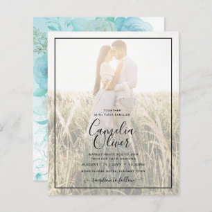 Papier LeahG INK Verre de mer Turquoise Aqua INVITATION A