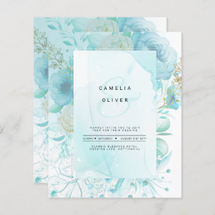 Papier LeahG INK Verre de mer Turquoise Aqua INVITATION A