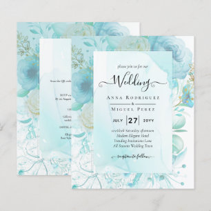 Papier LeahG INK Verre de mer Turquoise Aqua INVITATION A