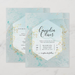 Papier LeahG INK Verre de mer Turquoise Gold Aqua INVITAT