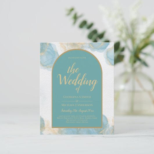 Papier LeahG INK Verre de mer Turquoise Turquoise or INVI (Debout devant)