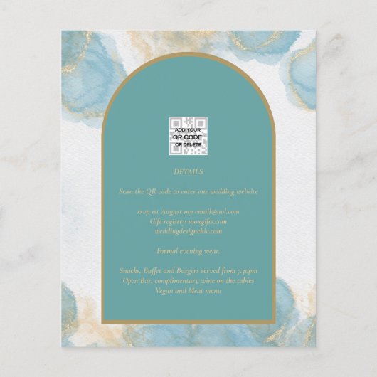 Papier LeahG INK Verre de mer Turquoise Turquoise or INVI (Dos)