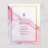 Papier LeahG INVITATION Mariage Abstrait Encre Rose Viole (Dos)