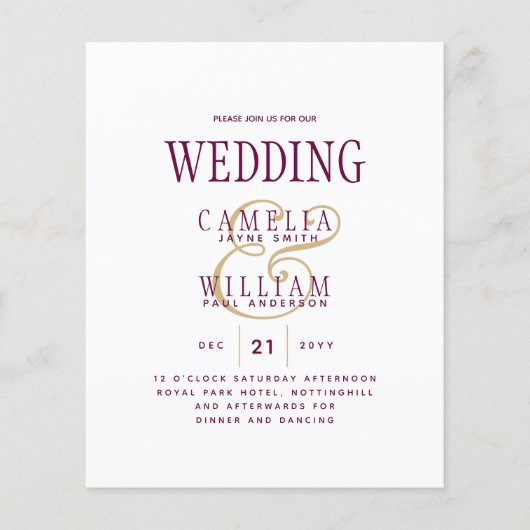 Papier LeahG Magenta Berry Mariage rose Invitation (Devant)