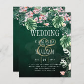 Papier LeahG Mariage botanique vert tropical (Devant / Derrière)