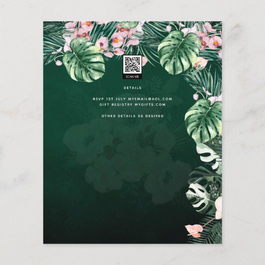 Papier LeahG Mariage botanique vert tropical (Dos)