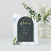 Papier LeahG Mariage d'hiver Aqua Blue Green INVITATION (Debout devant)