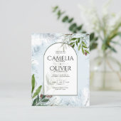 Papier LeahG Mariage d'hiver Aqua Blue Green INVITATION (Debout devant)