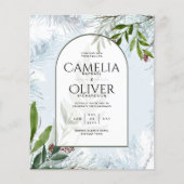 Papier LeahG Mariage d'hiver Aqua Blue Green INVITATION (Devant)