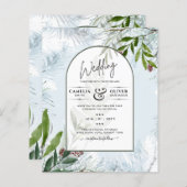 Papier LeahG Mariage d'hiver Aqua Blue Green INVITATION (Devant / Derrière)