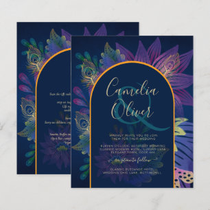 Papier LeahG Marine Purple Gold JEWEL TONES Mariage INVIT