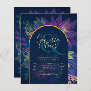 Papier LeahG Marine Purple Gold JEWEL TONES Mariage INVIT