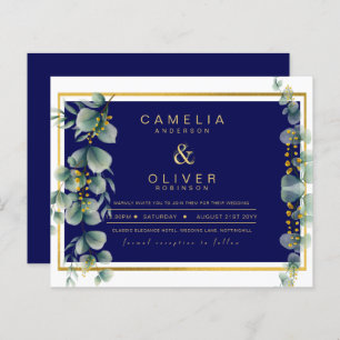 Papier LeahG NAVY BLUE OR Vert Eucalyptus Mariage