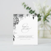 Papier LeahG noir blanc Rose Mariage INVITATION budgétair (Debout devant)