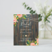 Papier LeahG Pêche Rustique Mariage Floral de corail (Debout devant)