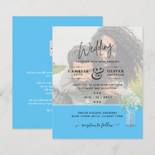 Papier LeahG PHOTO OVERLAY Gypsophila Wedding Invitation