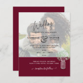 Papier LeahG PHOTO OVERLAY Gypsophila Wedding Invitation (Devant / Derrière)