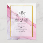 Papier LeahG PINK Purple Encre Mariage Abstrait INVITE (Devant)