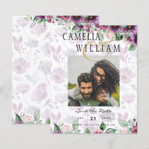 Papier LeahG Plum Purple Berry Mariage Floral Automne Hiv