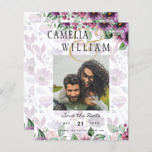 Papier LeahG Plum Purple Berry Mariage Floral Automne Hiv